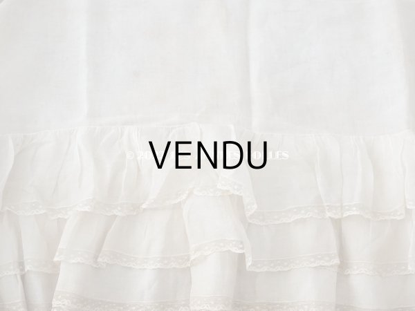 画像8: 1900年代 アンティーク  ドレスの裾  4段のフリル ギャザー入り＆ヴァランシエンヌレース 3.3m (8)