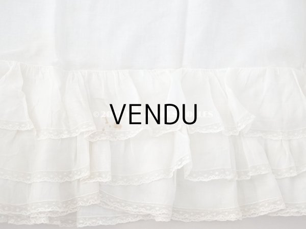 画像9: 1900年代 アンティーク  ドレスの裾  4段のフリル ギャザー入り＆ヴァランシエンヌレース 3.3m (9)