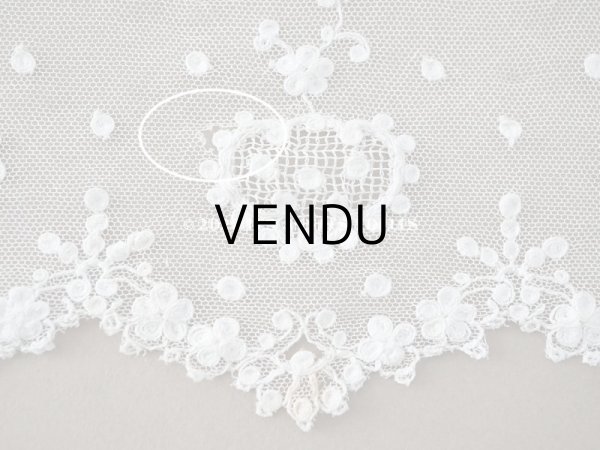 画像12: アンティーク  レース 花のメダイヨン　2.2m  幅12.6cm (12)