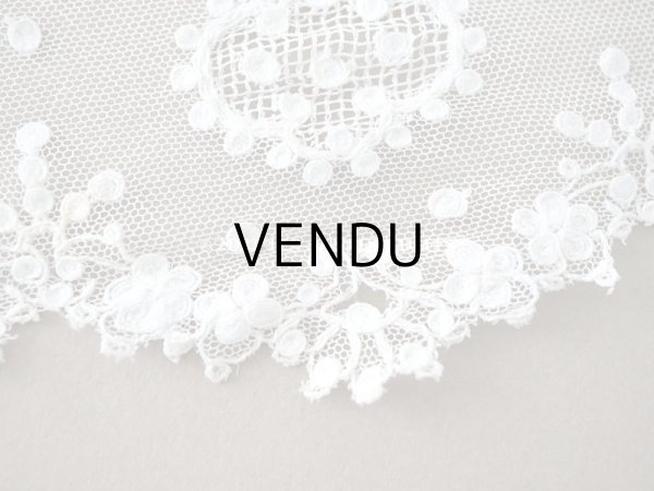 画像4: アンティーク  レース 花のメダイヨン　2.2m  幅12.6cm (4)