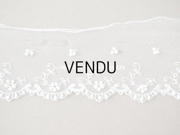 画像12: アンティーク 小さなポンポン付 レース 4.4m  幅7.7~11.5cm (12)