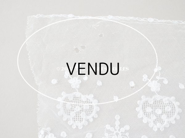 画像10: アンティーク  レース 花のメダイヨン　2.2m  幅12.6cm (10)