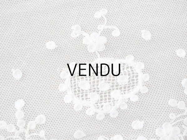 画像3: アンティーク  レース 花のメダイヨン　2.2m  幅12.6cm (3)