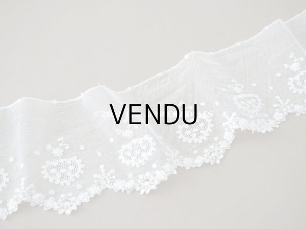 画像5: アンティーク  レース 花のメダイヨン　2.2m  幅12.6cm (5)