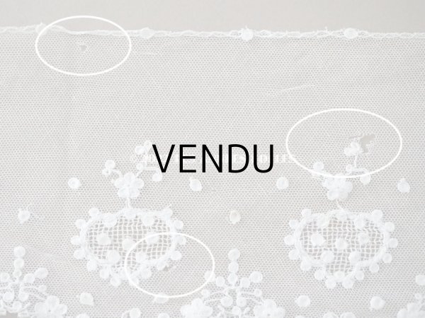 画像11: アンティーク  レース 花のメダイヨン　2.2m  幅12.6cm (11)