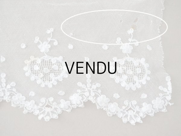 画像14: アンティーク  レース 花のメダイヨン　2.2m  幅12.6cm (14)