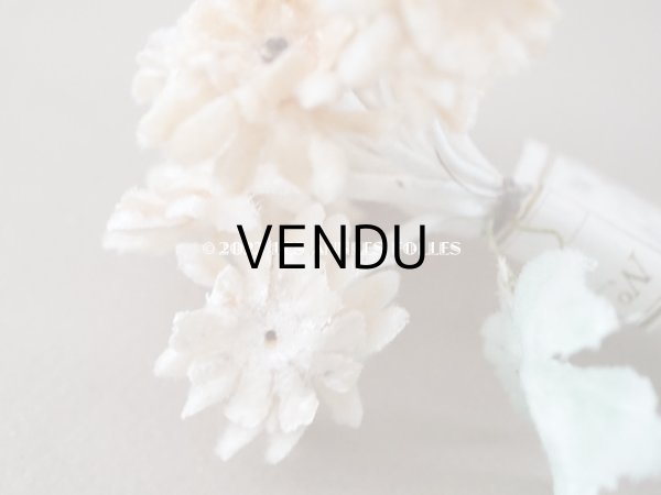 画像5: アンティーク ベルベットの布花　 淡いキャメル＆オフホワイト (5)