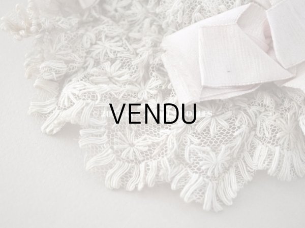 画像6: アンティーク ドールハット ピンクのシルクリボン　＆　レース (6)