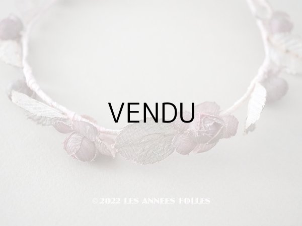 画像1: アンティーク ピンクの花冠 ティアラ　ヴェールガール (1)