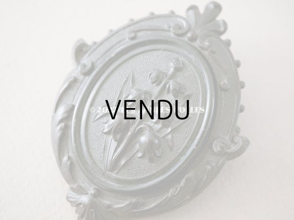 画像3: アンティーク  ヴィクトリアン 鈴蘭のロケットブローチ モーニングジュエリー  (3)