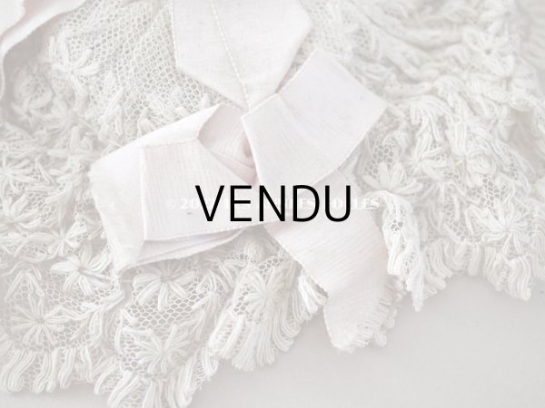 画像7: アンティーク ドールハット ピンクのシルクリボン　＆　レース (7)