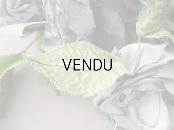 画像7: アンティーク 3輪の薔薇の大きな布花 グレー　 (7)