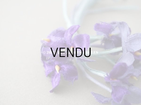 画像2: アンティーク 菫の布花 シルクサテン　深紫 (2)