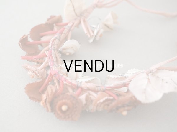 画像6: アンティーク ベルベットの布花の小さなティアラ (6)