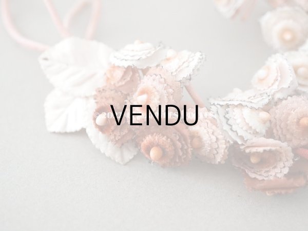 画像4: アンティーク ベルベットの布花の小さなティアラ (4)