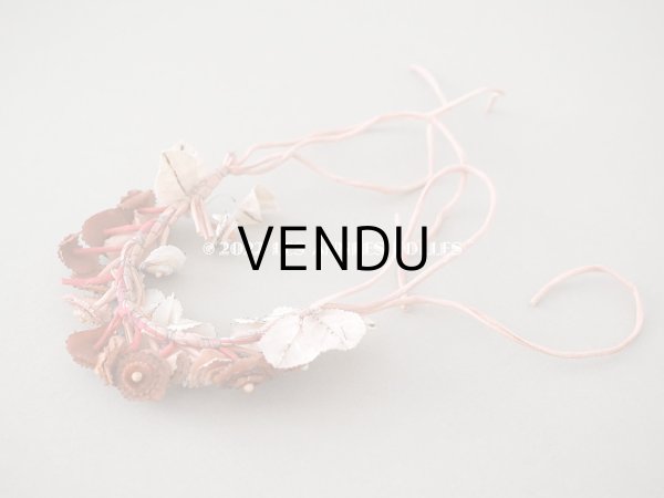 画像5: アンティーク ベルベットの布花の小さなティアラ (5)