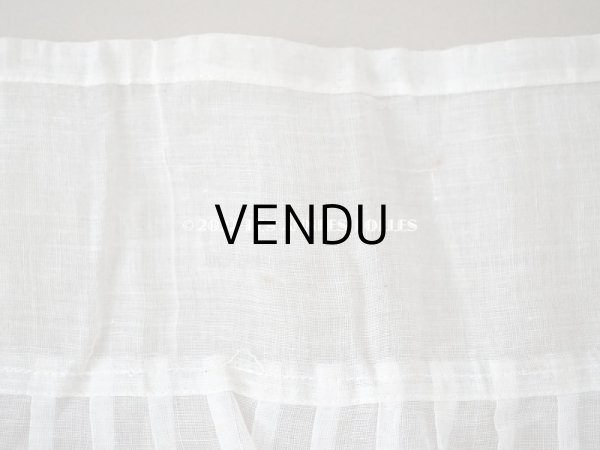 画像4: 1900年代 アンティーク 幅広 ドレスの裾  プリーツ入り レース付 3.44m 幅21.5cm　コットンオーガンジー (4)