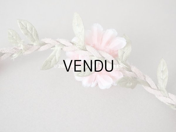 画像8: アンティーク ピンクの薔薇の布花のティアラ 花冠　 (8)