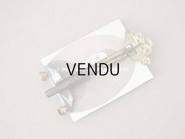 画像7: アンティーク とても小さなフォトフレーム  リボンモチーフ付き 赤＆黒のマーブル　 (7)