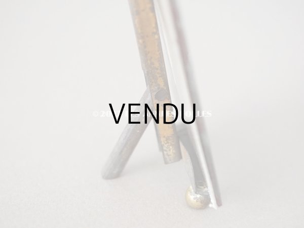 画像9: アンティーク とても小さなフォトフレーム  リボンモチーフ付き 赤＆黒のマーブル　 (9)