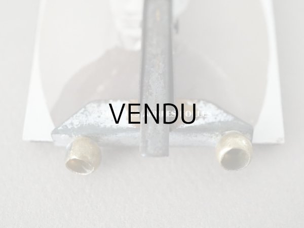 画像8: アンティーク とても小さなフォトフレーム  リボンモチーフ付き 赤＆黒のマーブル　 (8)