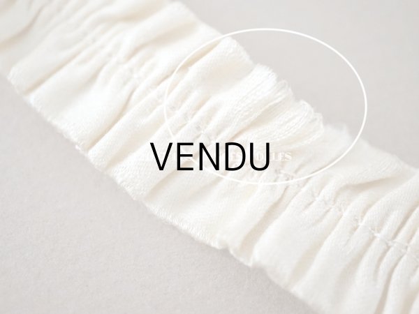 画像9: アンティーク ギャザー入りリボン クリーム色  2.7m 幅2.1cm  (9)