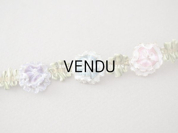 画像6: アンティーク 大きな6色の薔薇のロココトリム  52cm (6)