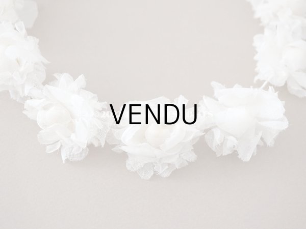 画像4: アンティーク 薔薇の布花のティアラ 花冠　 (4)