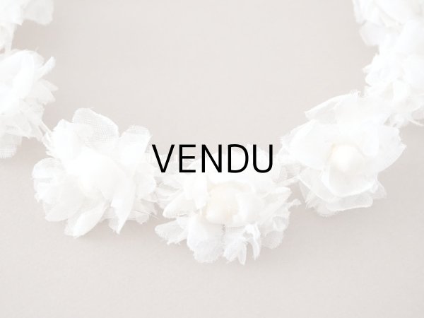 画像5: アンティーク 薔薇の布花のティアラ 花冠　 (5)