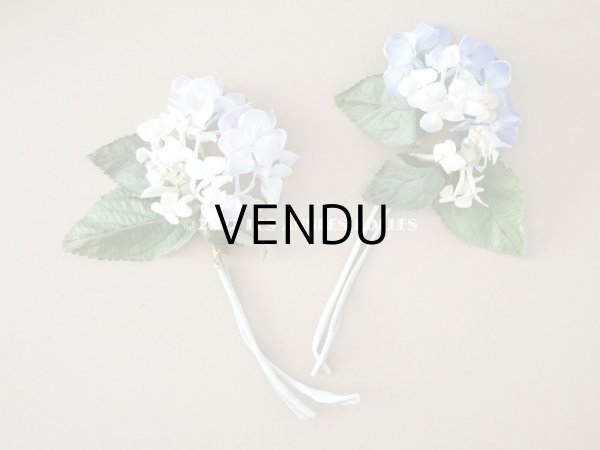 画像7: アンティーク 紫陽花の布花　ごく淡い青紫 (7)