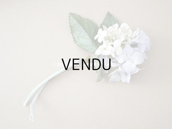 画像4: アンティーク 紫陽花の布花　ごく淡い青紫 (4)