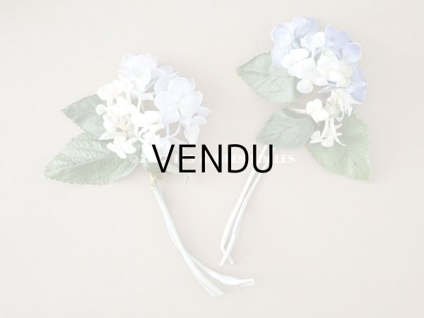 画像8: アンティーク 紫陽花の布花　淡い青紫 (8)