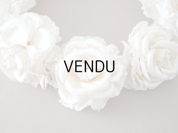 画像9: アンティーク シルクサテン 薔薇の布花のティアラ 花冠  エクリュ＆オフホワイト (9)