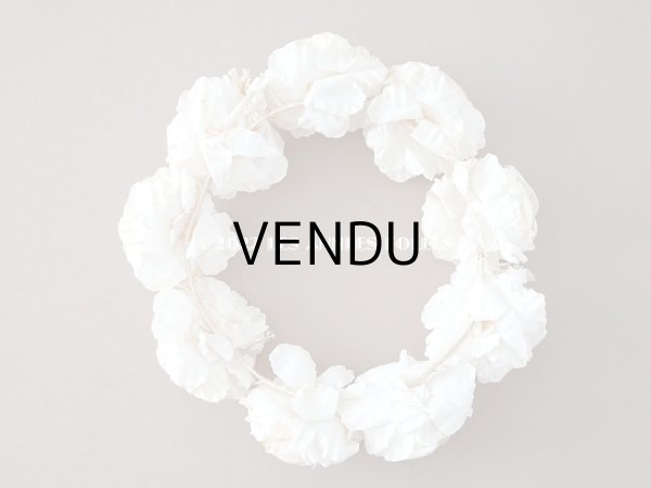 画像4: アンティーク シルクサテン 薔薇の布花のティアラ 花冠  エクリュ＆オフホワイト (4)