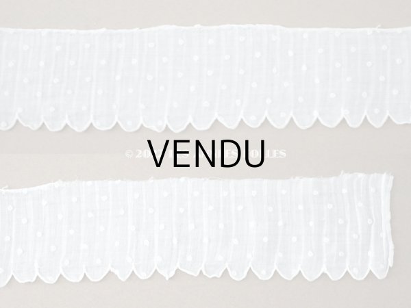 画像6: アンティーク 　スカラップレース ドット手刺繍 オフホワイト　0.6m (6)