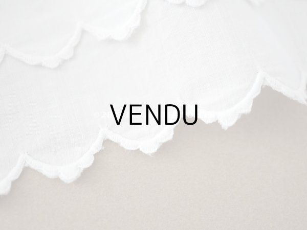 画像3: アンティーク スカラップ 2段　レース 手刺繍 ホワイト　1m (3)