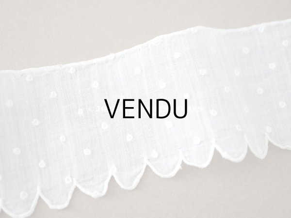 画像3: アンティーク 　スカラップレース ドット手刺繍 オフホワイト　0.6m (3)