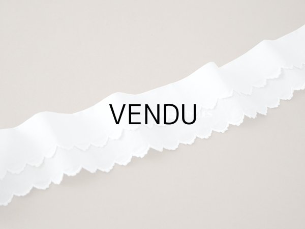 画像6: アンティーク スカラップ 2段　レース 手刺繍 ホワイト　1m (6)