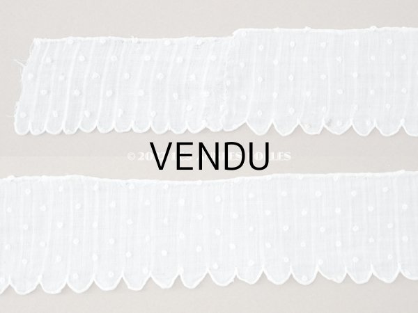 画像5: アンティーク 　スカラップレース ドット手刺繍 オフホワイト　0.6m (5)