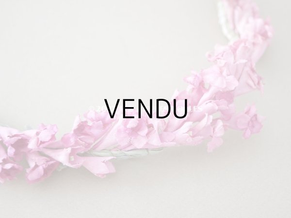 画像7: アンティーク ピンクの布花のガーランド　ティアラ 花冠　70cm (7)