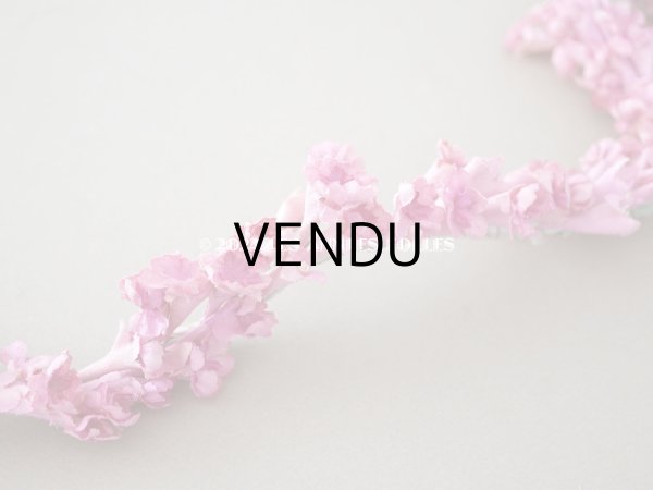 画像9: アンティーク ピンクの布花のガーランド　ティアラ 花冠　70cm (9)