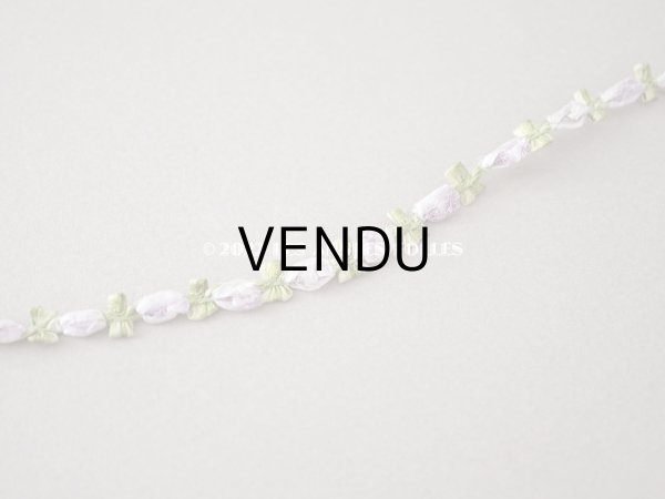 画像3: 1900年代 アンティーク シルク製  薔薇のロココトリム 淡いパープル (3)