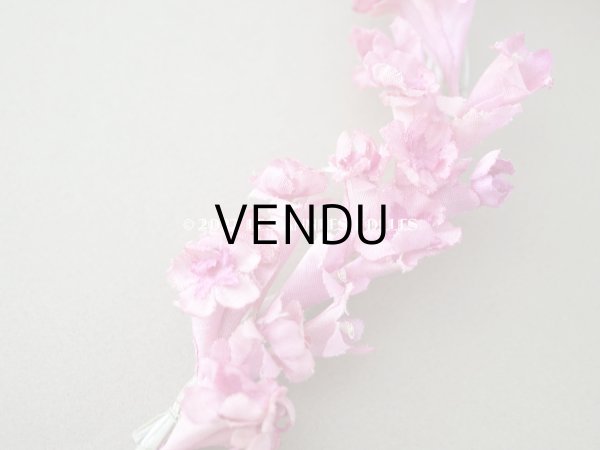 画像10: アンティーク ピンクの布花のガーランド　ティアラ 花冠　70cm (10)