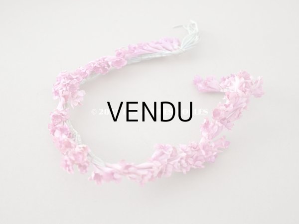 画像3: アンティーク ピンクの布花のガーランド　ティアラ 花冠　70cm (3)