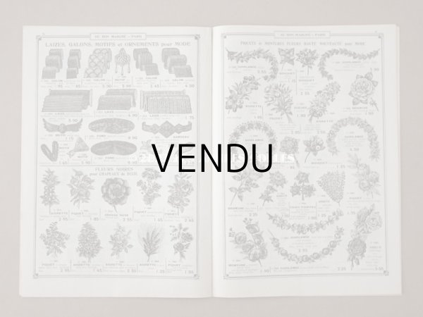 画像8: 1910年代 アンティーク ボンマルシェのカタログ 布花＆フェザー＆リボン - AU BON MARCHE - (8)