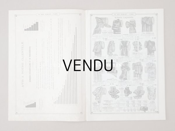 画像4: 1910年代 アンティーク ボンマルシェのカタログ 布花＆フェザー＆リボン - AU BON MARCHE - (4)