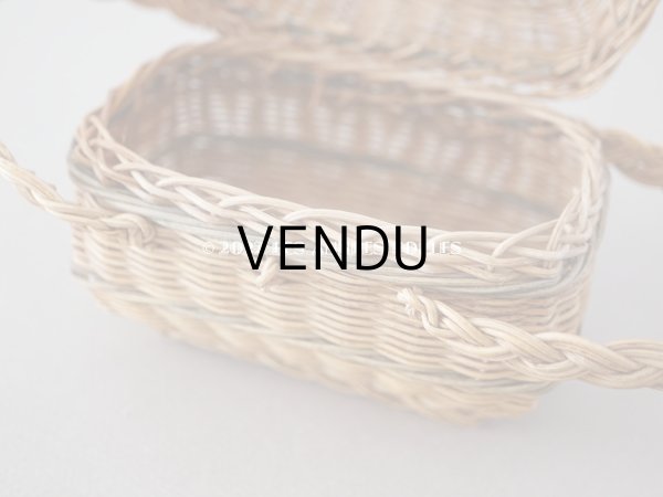 画像13: アンティーク ドール用 パニエ オリーブグリーンのライン入り (13)