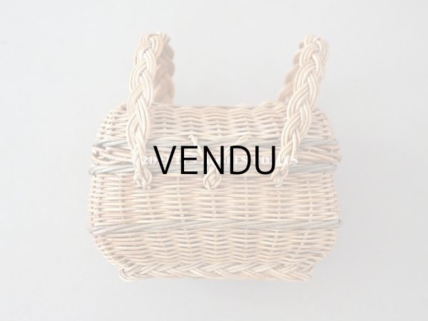 画像7: アンティーク ドール用 パニエ オリーブグリーンのライン入り (7)