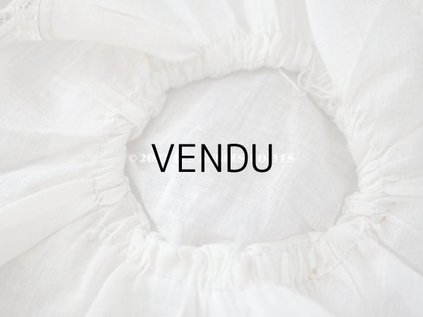 画像11: アンティーク ドール用　ボネ　パウダーグリーンのシルクリボン＆手編みのレース (11)