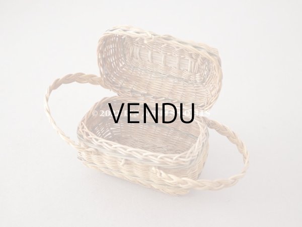 画像11: アンティーク ドール用 パニエ オリーブグリーンのライン入り (11)